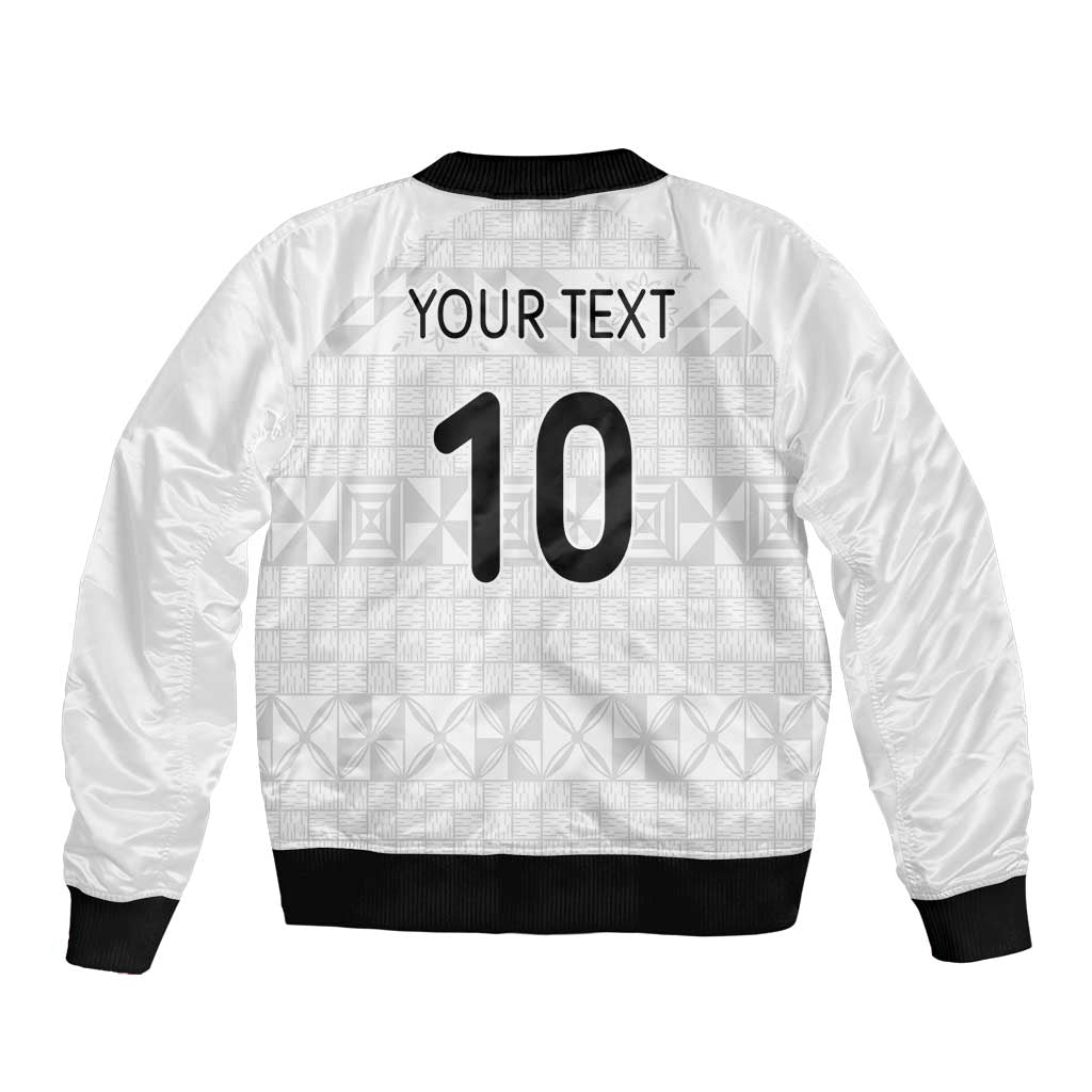 Custom Tonga Ngatu Art Rugby Mate Ma'a Sleeve Zip Bomber Jacket - Polynesian Pride