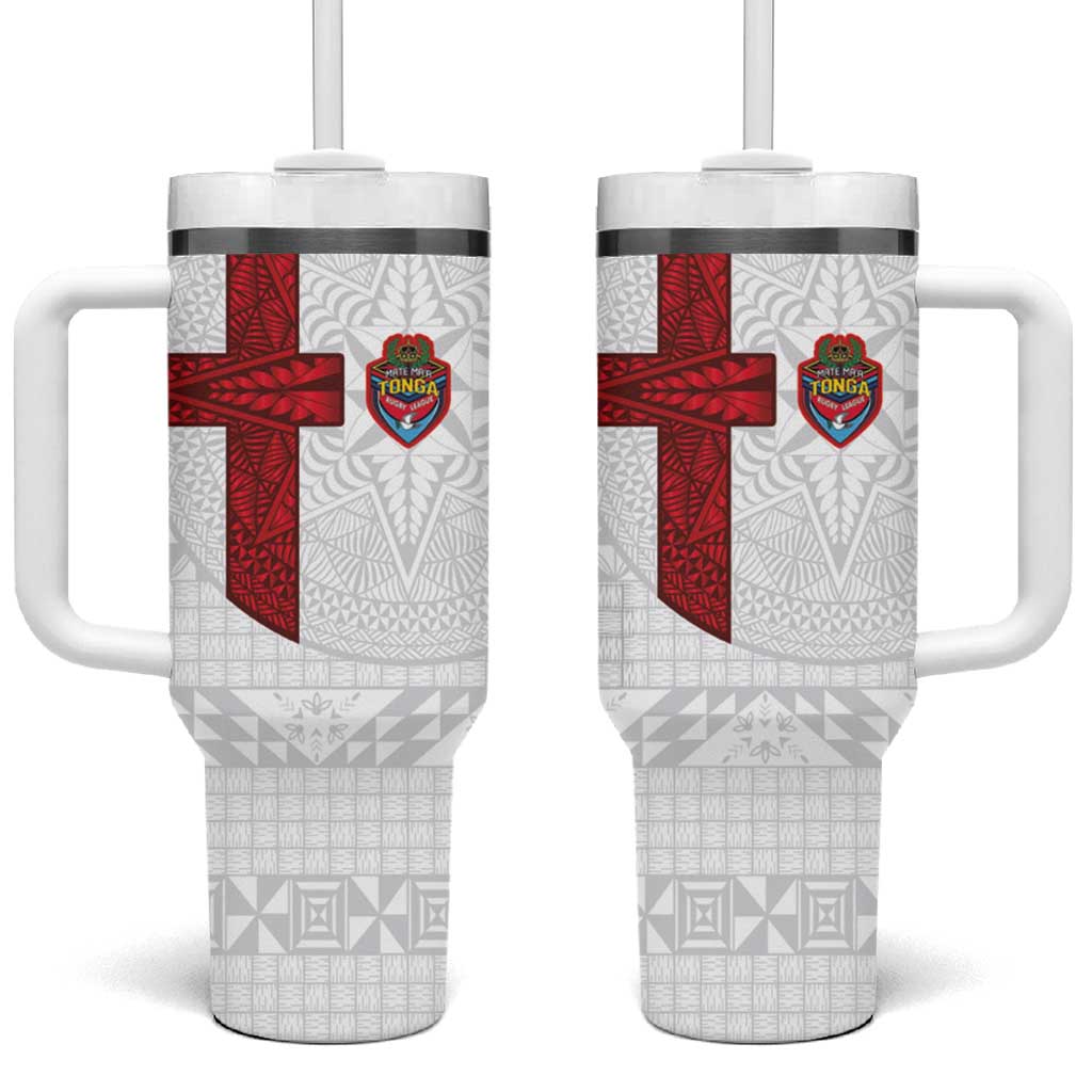 Tonga Ngatu Art Rugby Mate Ma'a Tumbler With Handle - Polynesian Pride