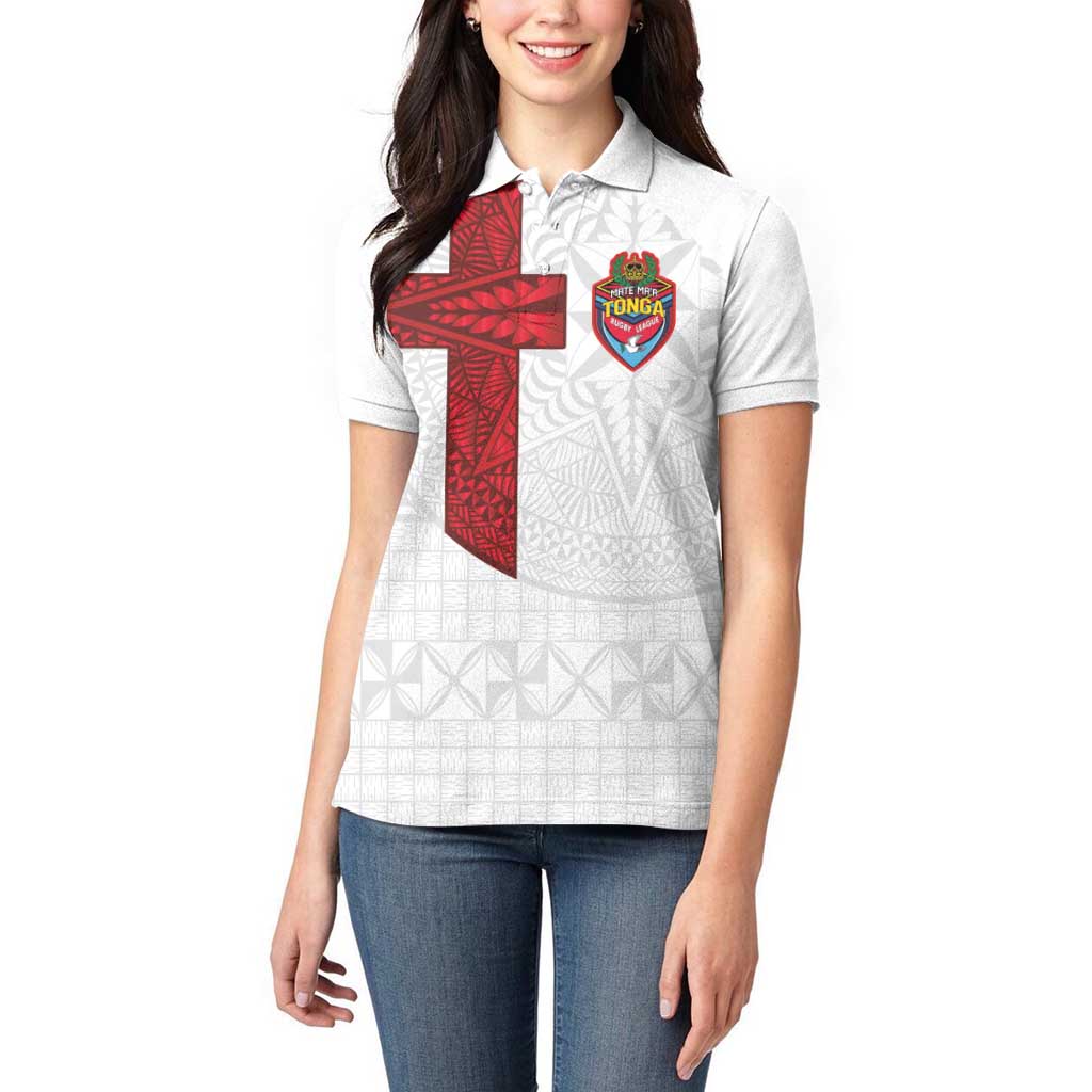 Custom Tonga Ngatu Art Rugby Mate Ma'a Women Polo Shirt - Polynesian Pride