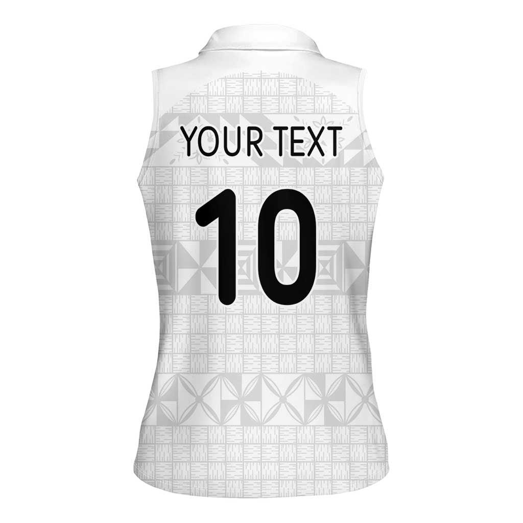 Custom Tonga Ngatu Art Rugby Mate Ma'a Women Sleeveless Polo Shirt - Polynesian Pride