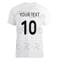 Custom Tonga Ngatu Art Rugby Mate Ma'a Women V-Neck T-Shirt - Polynesian Pride