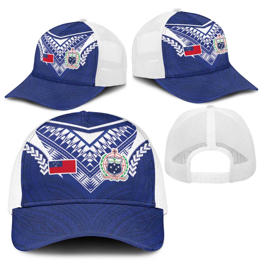 Samoa Rugby Baseball Net Cap Pacific Motifs - Polynesian Pride