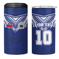 Custom Samoa Rugby 4 in 1 Can Cooler Tumbler Pacific Motifs - Polynesian Pride