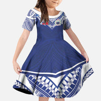 Custom Samoa Rugby Family Matching Long Sleeve Bodycon Dress and Hawaiian Shirt Pacific Motifs - Polynesian Pride