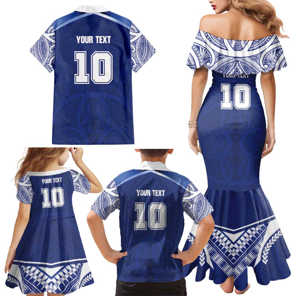 Custom Samoa Rugby Family Matching Mermaid Dress and Hawaiian Shirt Pacific Motifs - Polynesian Pride