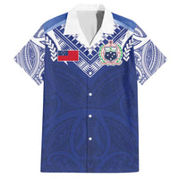 Custom Samoa Rugby Family Matching Off Shoulder Short Dress and Hawaiian Shirt Pacific Motifs - Polynesian Pride