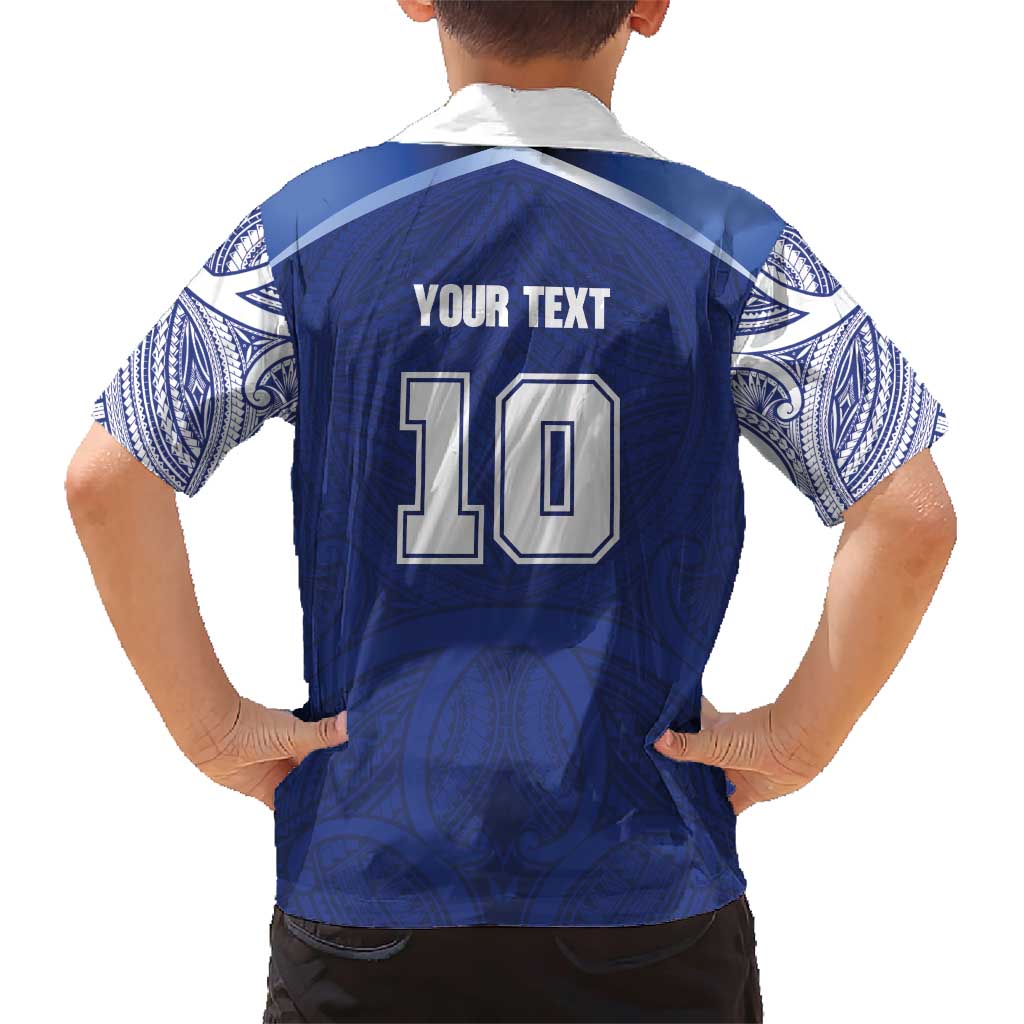 Custom Samoa Rugby Family Matching Short Sleeve Bodycon Dress and Hawaiian Shirt Pacific Motifs - Polynesian Pride