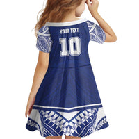 Custom Samoa Rugby Family Matching Short Sleeve Bodycon Dress and Hawaiian Shirt Pacific Motifs - Polynesian Pride