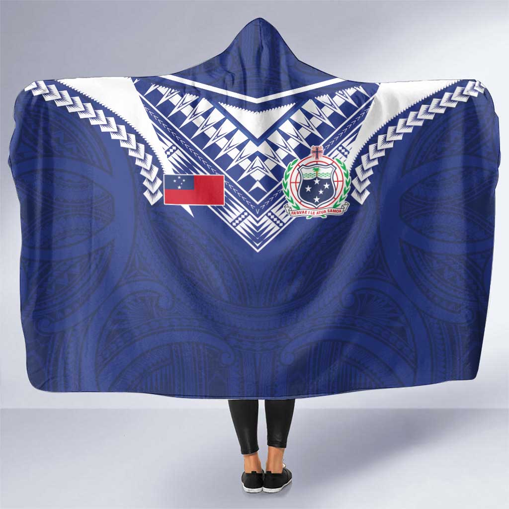 Samoa Rugby Hooded Blanket Pacific Motifs - Polynesian Pride