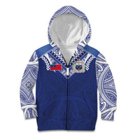 Custom Samoa Rugby Kid Hoodie Pacific Motifs - Polynesian Pride