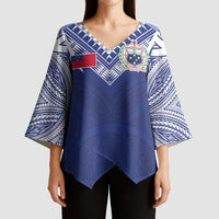 Custom Samoa Rugby Kimono Sleeve Blouse Pacific Motifs - Polynesian Pride