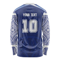 Custom Samoa Rugby Long Sleeve Shirt Pacific Motifs - Polynesian Pride