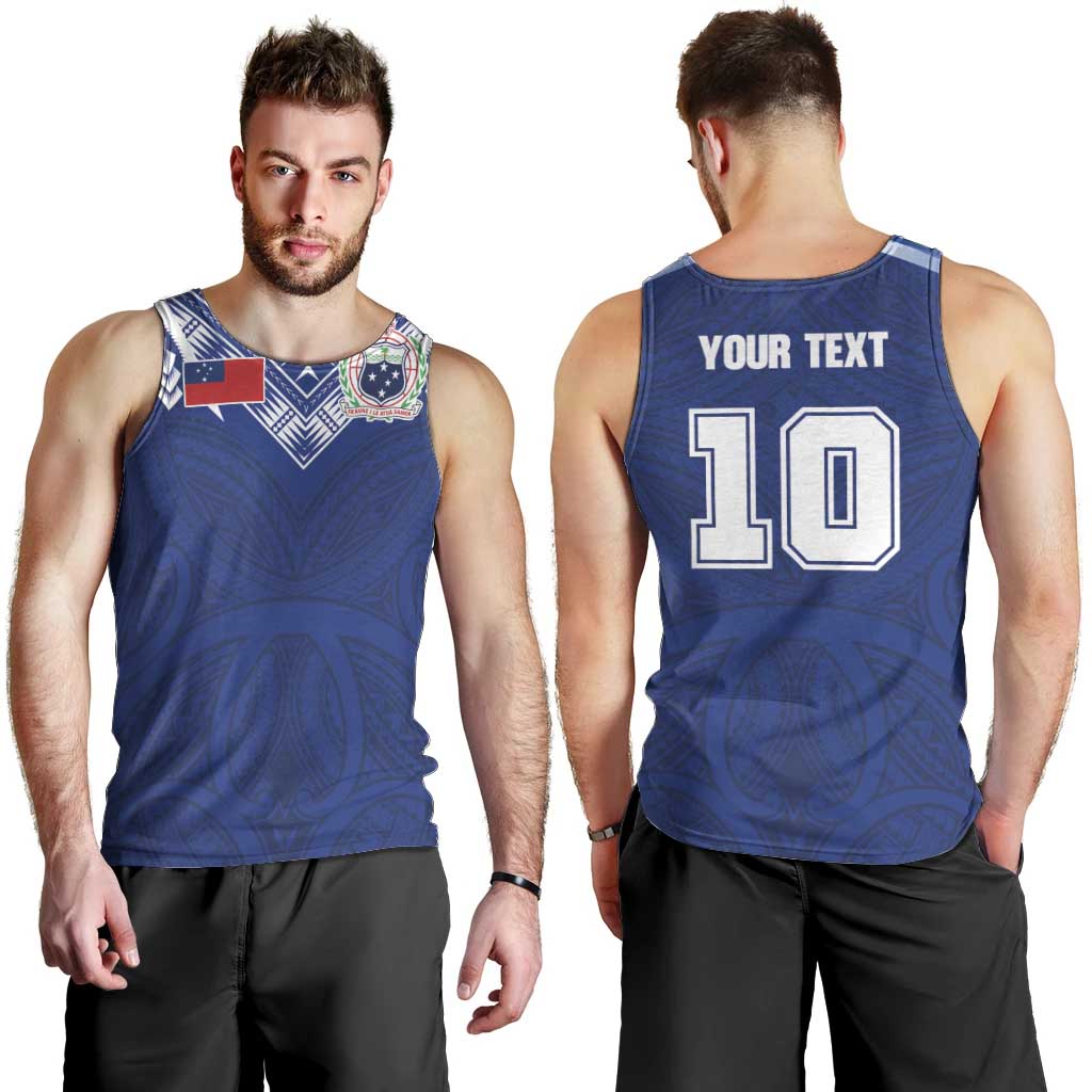 Custom Samoa Rugby Men Tank Top Pacific Motifs - Polynesian Pride