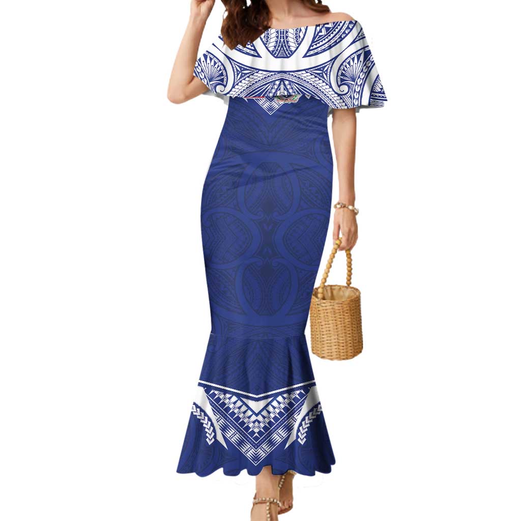 Custom Samoa Rugby Mermaid Dress Pacific Motifs - Polynesian Pride