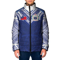 Custom Samoa Rugby Padded Jacket Pacific Motifs - Polynesian Pride