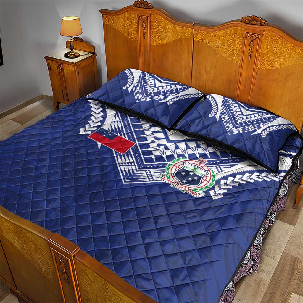 Samoa Rugby Quilt Bed Set Pacific Motifs - Polynesian Pride