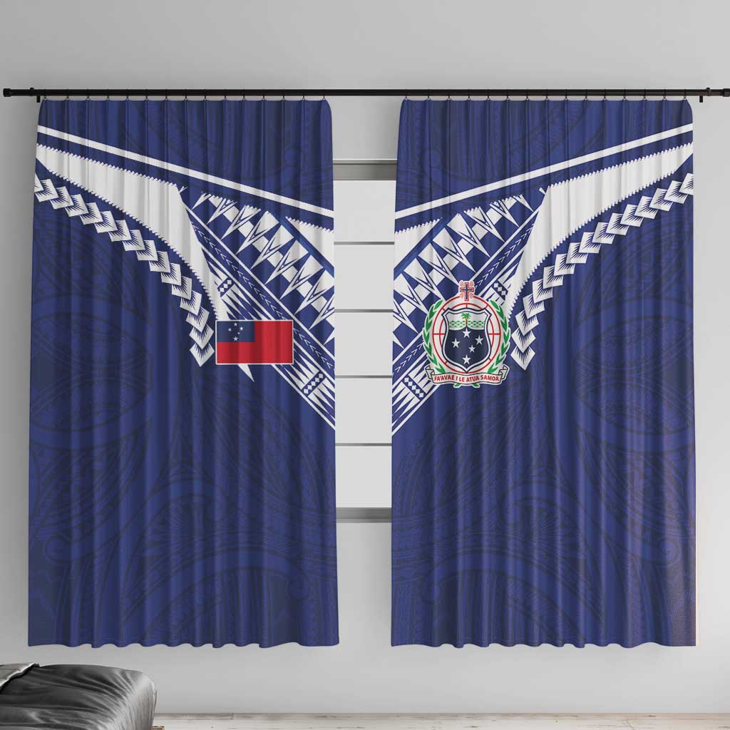 Samoa Rugby Window Curtain Pacific Motifs - Polynesian Pride