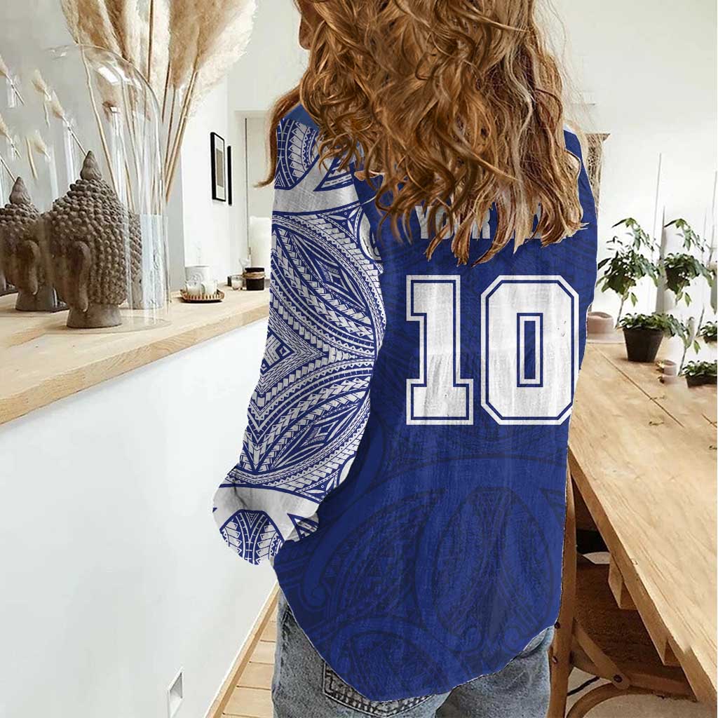 Custom Samoa Rugby Women Casual Shirt Pacific Motifs - Polynesian Pride