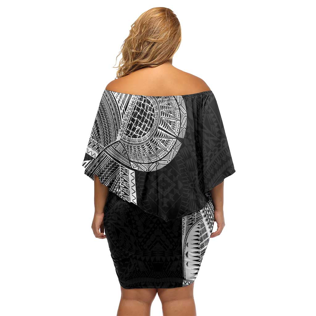Samoan Tatau Family Matching Off Shoulder Short Dress and Hawaiian Shirt Art Tribal Traditional Tattoos - Polynesian Pride