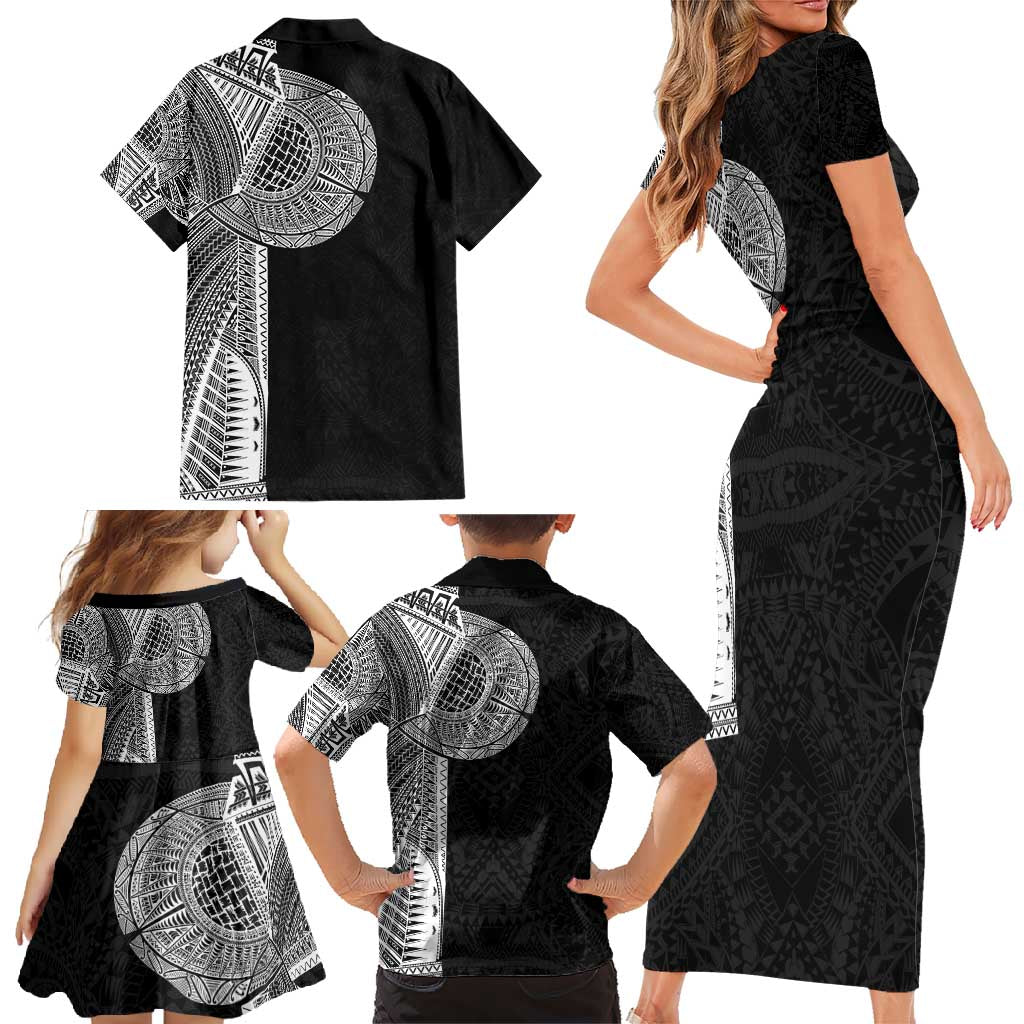 Samoan Tatau Family Matching Short Sleeve Bodycon Dress and Hawaiian Shirt Art Tribal Traditional Tattoos - Polynesian Pride