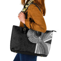 Samoan Tatau Leather Tote Bag Art Tribal Traditional Tattoos - Polynesian Pride