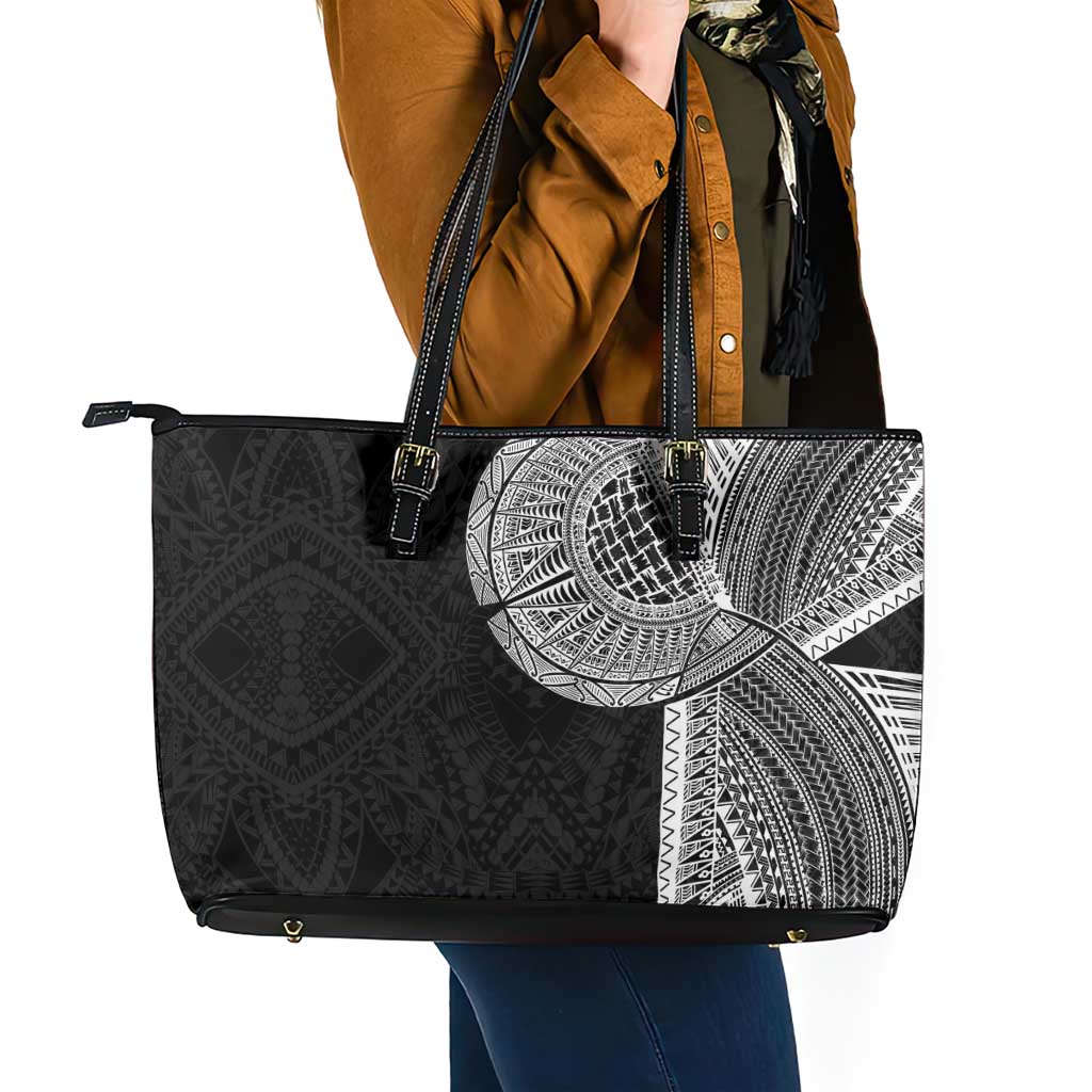 Samoan Tatau Leather Tote Bag Art Tribal Traditional Tattoos - Polynesian Pride