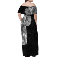 Samoan Tatau Off Shoulder Maxi Dress Art Tribal Traditional Tattoos - Polynesian Pride