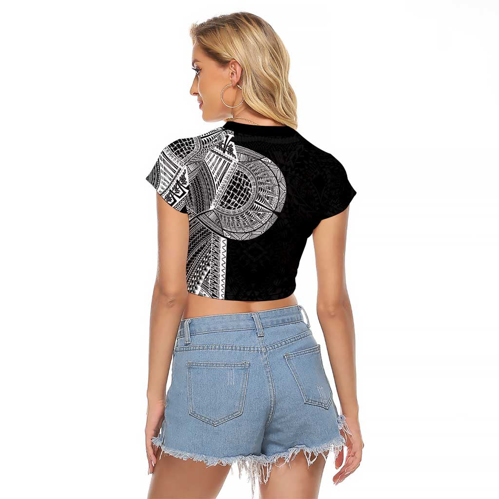 Samoan Tatau Raglan Cropped T Shirt Art Tribal Traditional Tattoos - Polynesian Pride