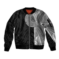 Samoan Tatau Sleeve Zip Bomber Jacket Art Tribal Traditional Tattoos - Polynesian Pride