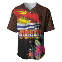 Kiribati Flag and Fireworks Baseball Jersey First Place Welcome the New Year - Polynesian Pride