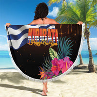 Kiribati Flag and Fireworks Beach Blanket First Place Welcome the New Year - Polynesian Pride