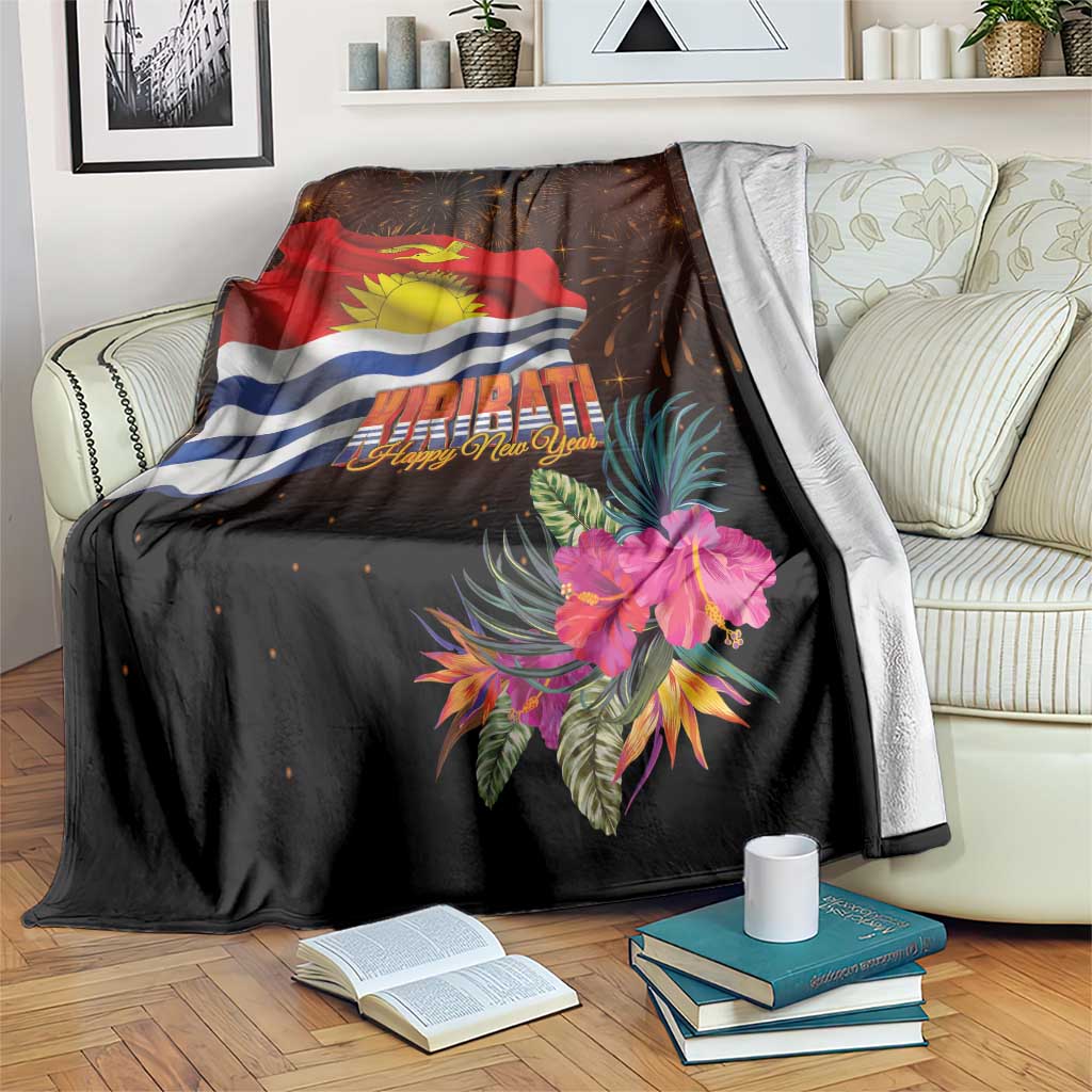 Kiribati Flag and Fireworks Blanket First Place Welcome the New Year - Polynesian Pride