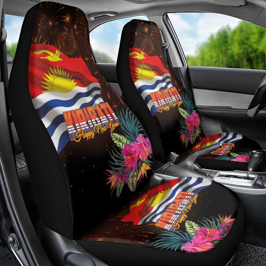 Kiribati Flag and Fireworks Car Seat Cover First Place Welcome the New Year - Polynesian Pride