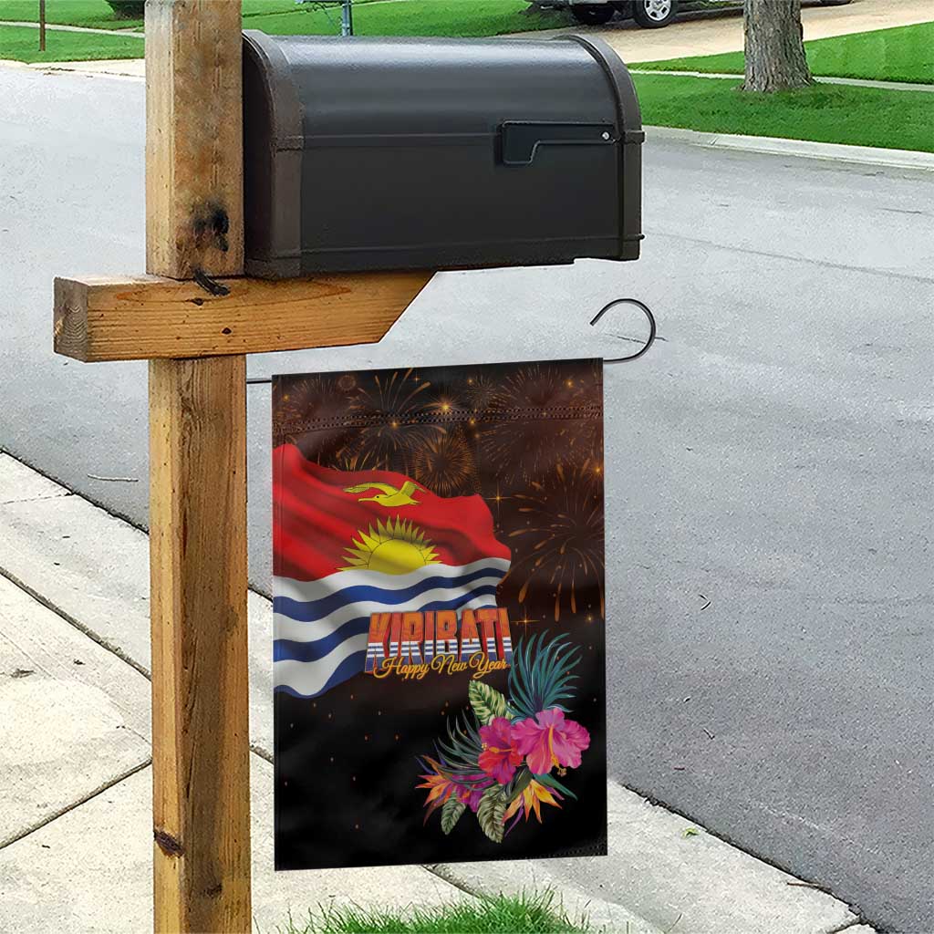 Kiribati Flag and Fireworks Garden Flag First Place Welcome the New Year - Polynesian Pride