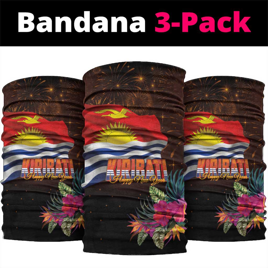 Kiribati Flag and Fireworks Neck Gaiter First Place Welcome the New Year - Polynesian Pride