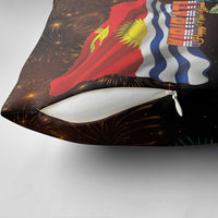 Kiribati Flag and Fireworks Pillow Cover First Place Welcome the New Year - Polynesian Pride