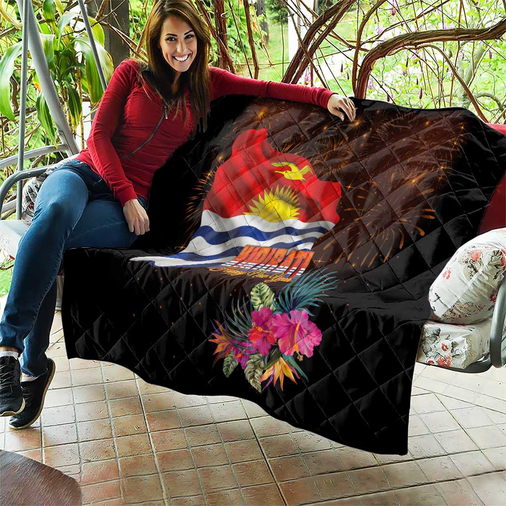 Kiribati Flag and Fireworks Quilt First Place Welcome the New Year - Polynesian Pride