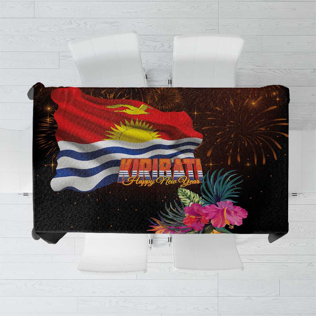 Kiribati Flag and Fireworks Tablecloth First Place Welcome the New Year - Polynesian Pride