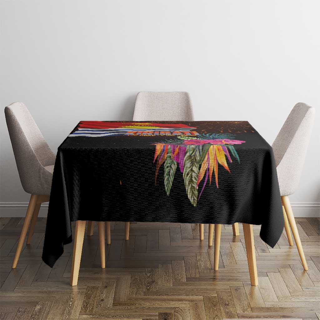 Kiribati Flag and Fireworks Tablecloth First Place Welcome the New Year - Polynesian Pride