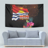 Kiribati Flag and Fireworks Tapestry First Place Welcome the New Year - Polynesian Pride