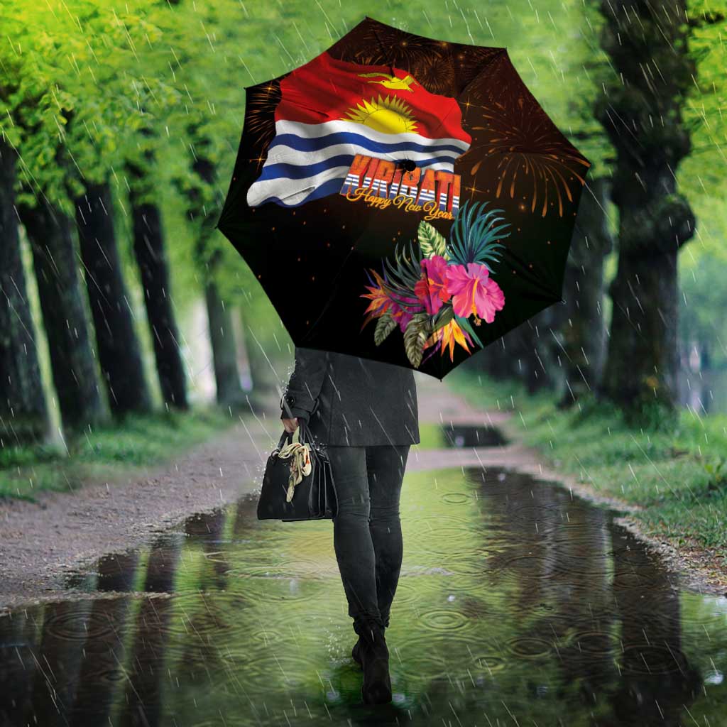 Kiribati Flag and Fireworks Umbrella First Place Welcome the New Year - Polynesian Pride