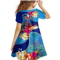 Personalised Haiti 220th Anniversary Independence Day Family Matching Mermaid Dress and Hawaiian Shirt Ayiti Flower with Polynesian Pattern LT03 - Polynesian Pride