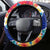 Personalised Haiti 220th Anniversary Independence Day Steering Wheel Cover Ayiti Flower with Polynesian Pattern LT03 - Polynesian Pride