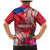 Personalised Haiti Coat Of Arms Family Matching Mermaid Dress and Hawaiian Shirt Repiblik d Ayiti Tropical Flower Red Polynesian Pattern LT03 - Polynesian Pride