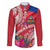 Personalised Haiti Coat Of Arms Family Matching Mermaid Dress and Hawaiian Shirt Repiblik d Ayiti Tropical Flower Red Polynesian Pattern LT03 Dad's Shirt - Long Sleeve Red - Polynesian Pride