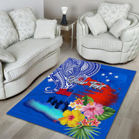 Personalised Samoa 62nd Anniversary Independence Day Area Rug Samoan Tribal Flag Style LT03 - Polynesian Pride