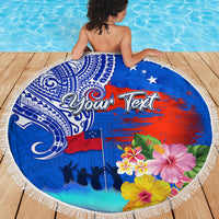 Personalised Samoa 62nd Anniversary Independence Day Beach Blanket Samoan Tribal Flag Style LT03 - Polynesian Pride
