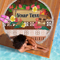 Pasifika Festival Auckland Beach Blanket Polynesian Tribal with Pacific Pattern Brown Color