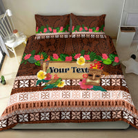 Pasifika Festival Auckland Bedding Set Polynesian Tribal with Pacific Pattern Brown Color