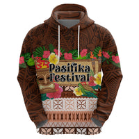 Pasifika Festival Auckland Hoodie Polynesian Tribal with Pacific Pattern Brown Color LT03 - Polynesian Pride